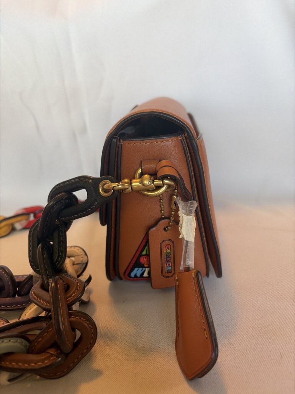 Coach Studio 19 Shoulder Bag Pride 2022 Patches Rainbow Chain Strap - Picture 3 of 8